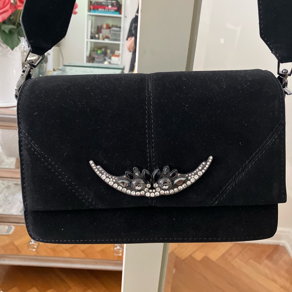 Zadig & Voltaire bag /crossbody . Black suede .NEW - Picture 2 of 9